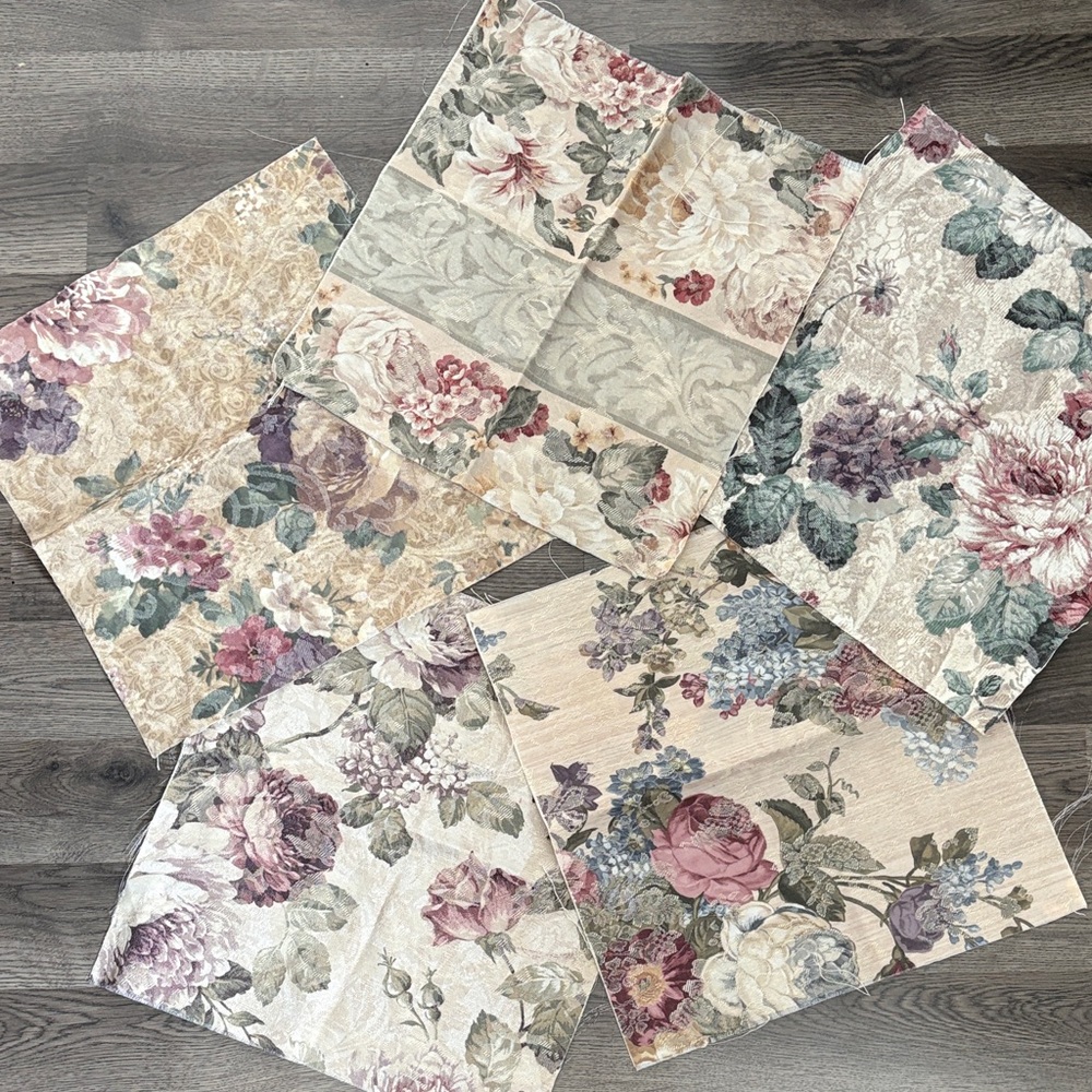 Floral Tapestry Fabric Squares